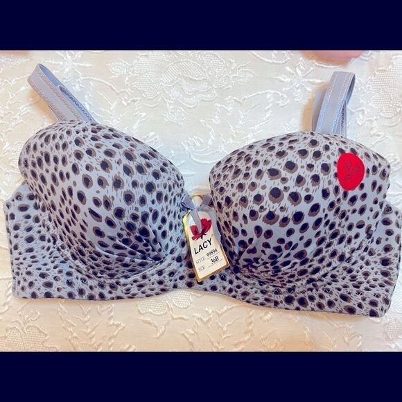 Lacy women’s leopard Design Sexy Push Up Bra 36B - Picture 1 of 12